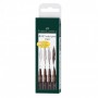 4-Pieces Pitt Artist India Ink Pen, S, F, M, Brush Tip, Dark Sepia